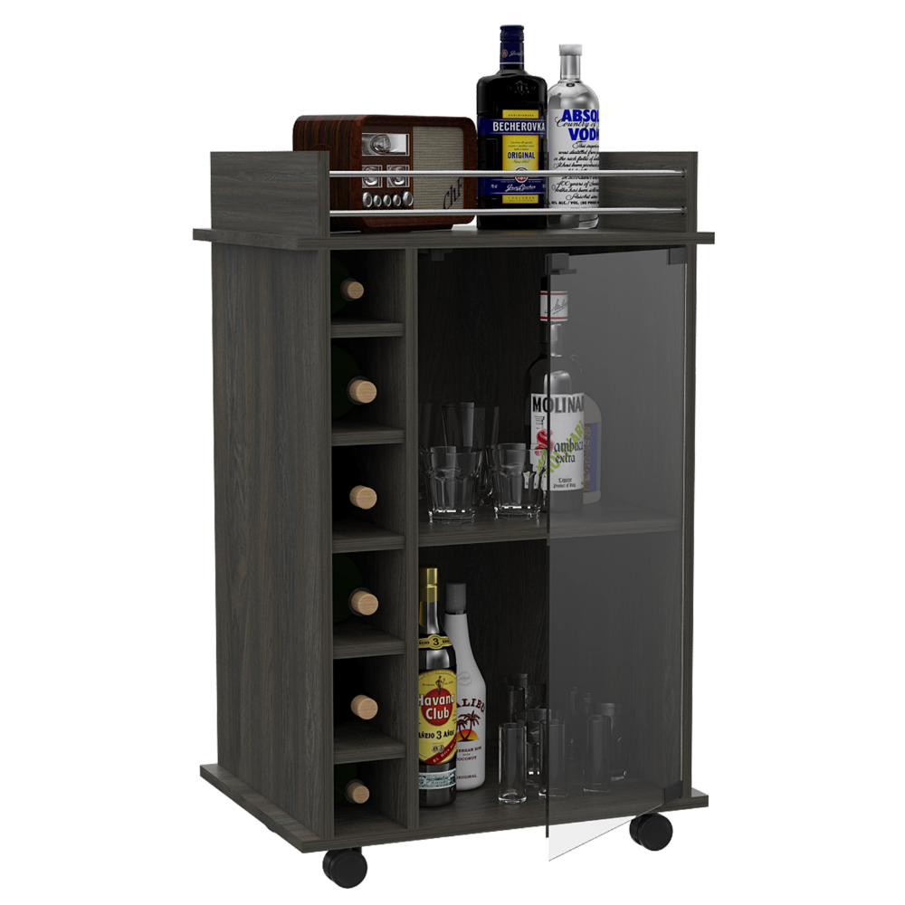 Barbieri Bar Cart with six cubbies vertically line