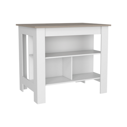 Cala Kitchen Island Antibacterial, Three Shelves, Four Legs