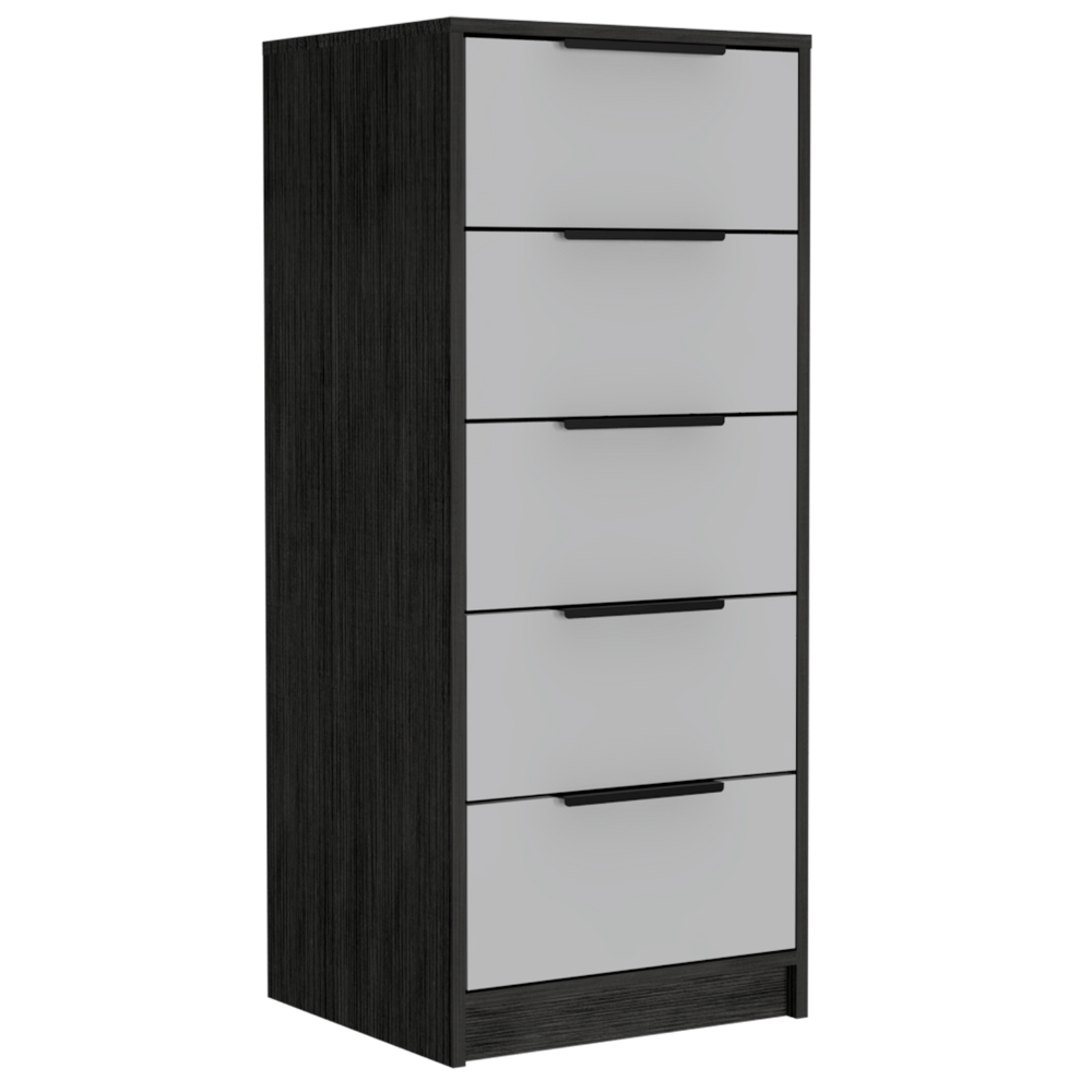 TUHOME Kaia 5 Drawer Dresser, Vertical Dresser, White/Pine, CBC4764 TUHOME Kaia 5 Drawer Dresser, Vertical Dresser, White/Pine, CBC4764