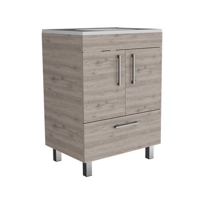 Velloc Single Bathroom Vanity, Double Door Cabinet, One Drawer