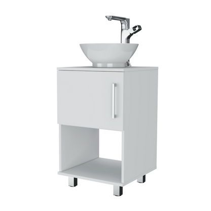 Gouda Single Bathroom Vanity, One Open Shelf, Single Door Cabinet