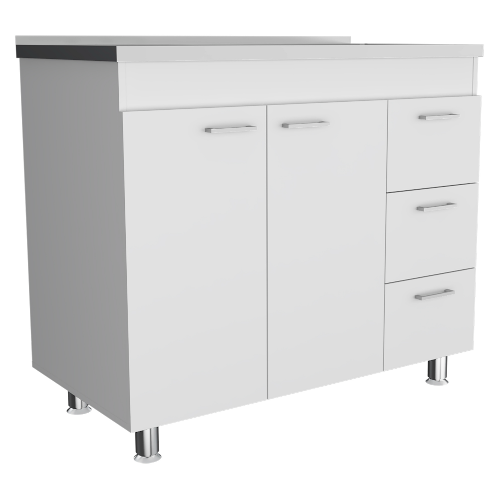 Ferreti Base Cabinet , Three Drawers, Double Door, Four Legs