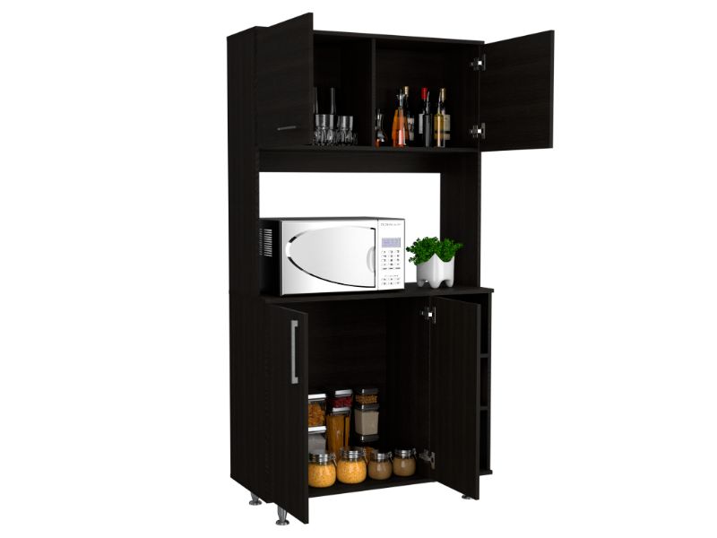 95 Pantry Kit, Four Legs, Double Door Cabinet, Three Shelves