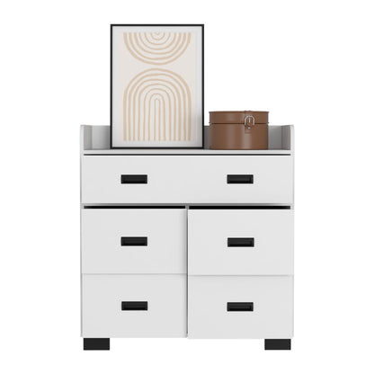 white dresser with black top Homsee Contemporary Wood Grain Five Large Drawers and Elegant Handles for Modern Bedroom Storage in the Dressers department at Satin nickel tone bar pulls Alyn Dresser, Four Legs, Four