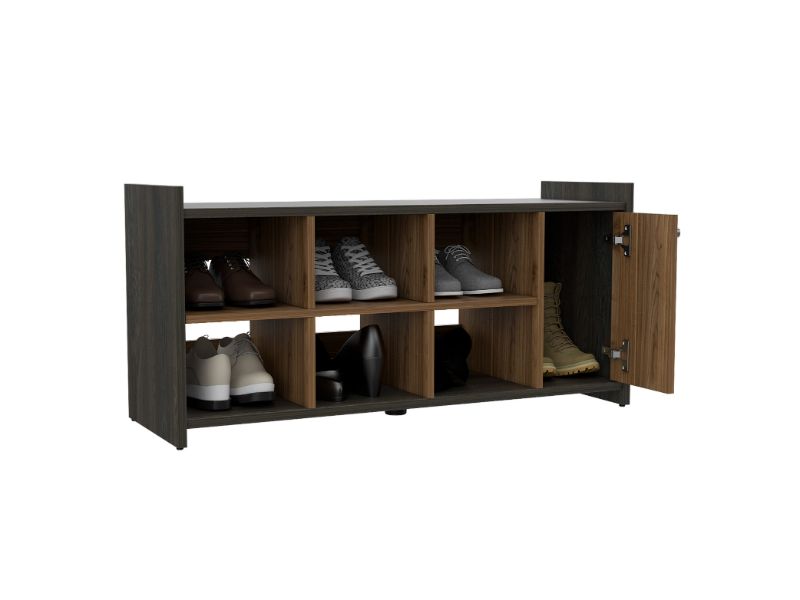 Rizzo Storage Unit With Door, Six Shoes Capacity, Six Cubbies, Door