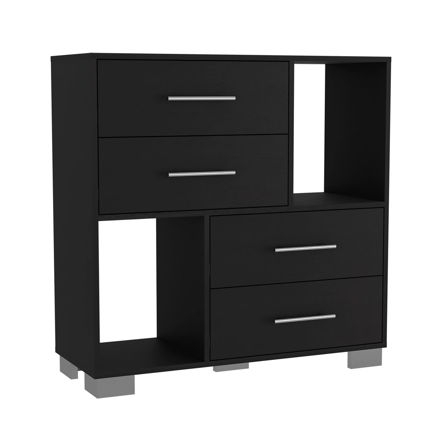 Krista Dresser, Two Open Shelves, Four Drawers