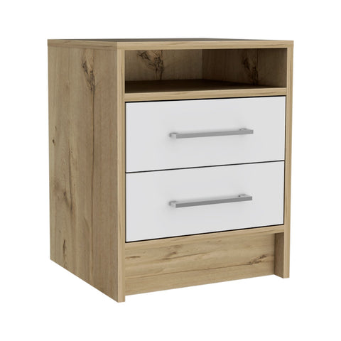 Eter Nightstand, Superior Top, Two Drawers