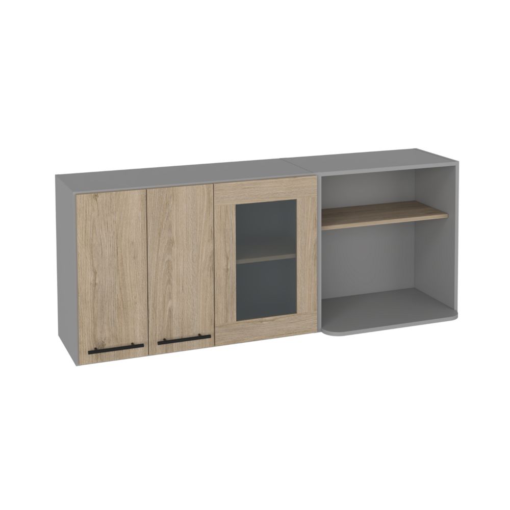 Hasselt Wall Cabinet, Double Door, Glass Cabinet, Rack