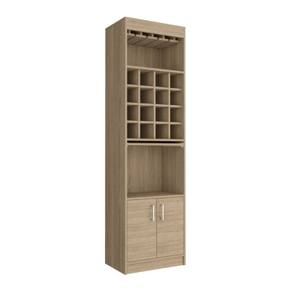 Beijing Kava Bar Cabinet, Double Door, Two Shelves, Sixteen Wine Cubbies