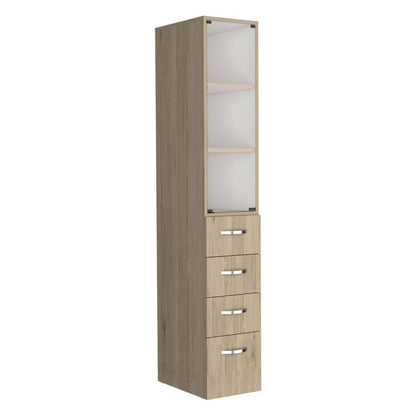 Vanguard Linen Cabinet, Three Shelves, Four Drawers