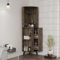 Cincinatti Corner Bar Cabinet, Cup Rack, Two External Shelves, One Drawer, Four Legs