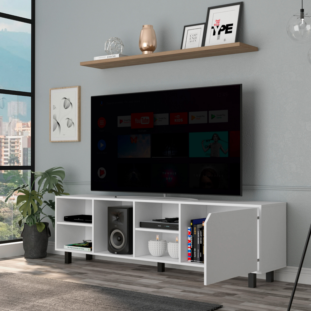 Valdivia Tv Stand for TV´s up 70", Four Open Shelves, Five Legs