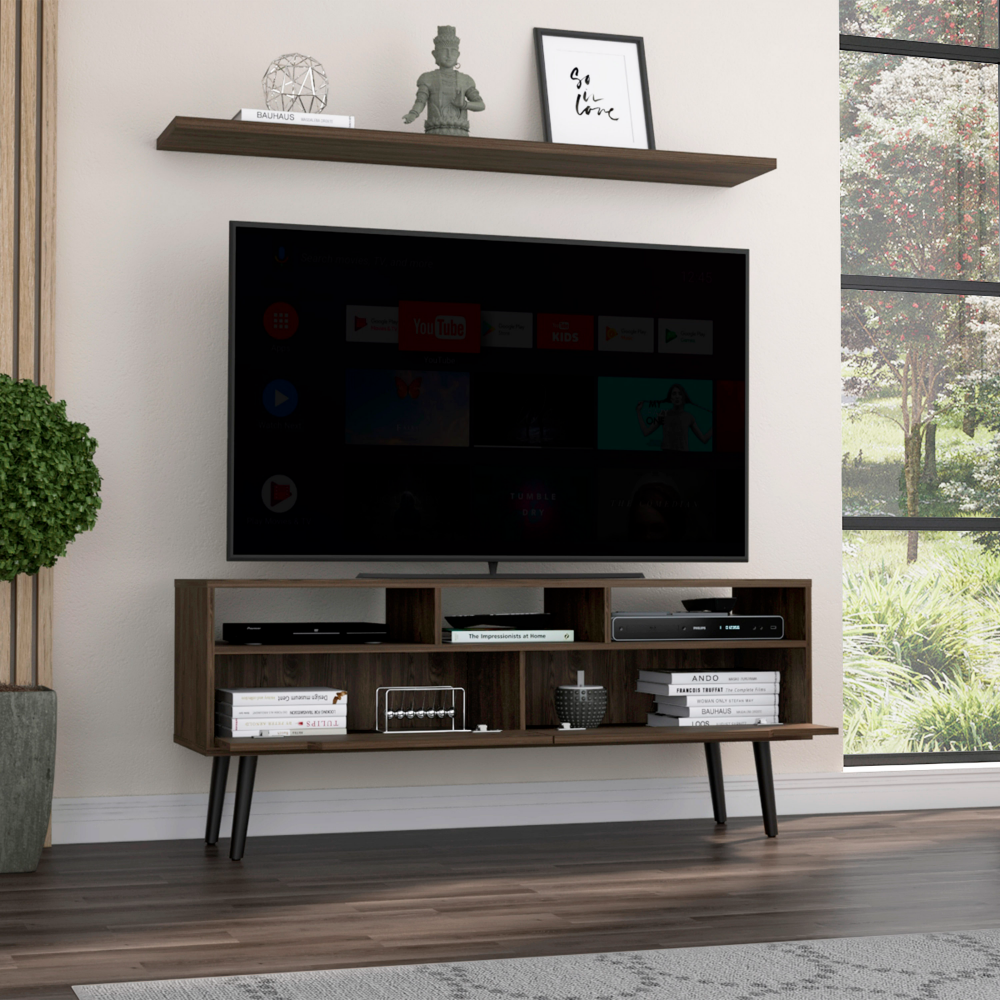 Oslo Tv Stand for TV´s up 51", Two Drawers, Four Legs, Three Open Shelves