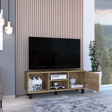 Tunez Tv Stand for TV´s up 43" Three Open Shelves, One Cabinet