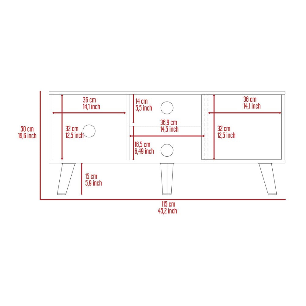 TuHome Measurements Cincinnati TV Stand 