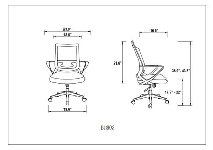 Maurice Office Chair, Fixed Armrest, Nylon Base