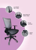 Cox Office Chair, Nylon Base Black, Fixed Armrest