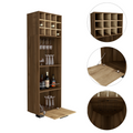 Marsella Corner Bar Cabinet, Eight Wine Cubbies, Two Side Shelves
