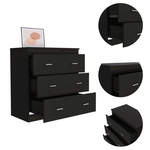 Classic Three Drawer Dresser, Superior Top, Handles