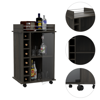 Barbieri Bar Cart with six cubbies vertically line