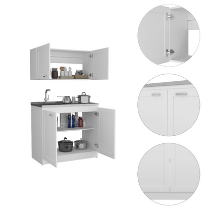 Zurich Cabinet Set, Two Shelves