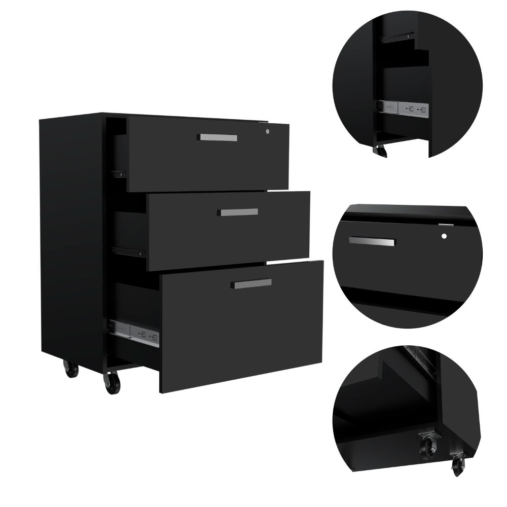 Storage Cabinet - Superior Top, Drawer Base Cabinet, Three Drawers, Four Casters